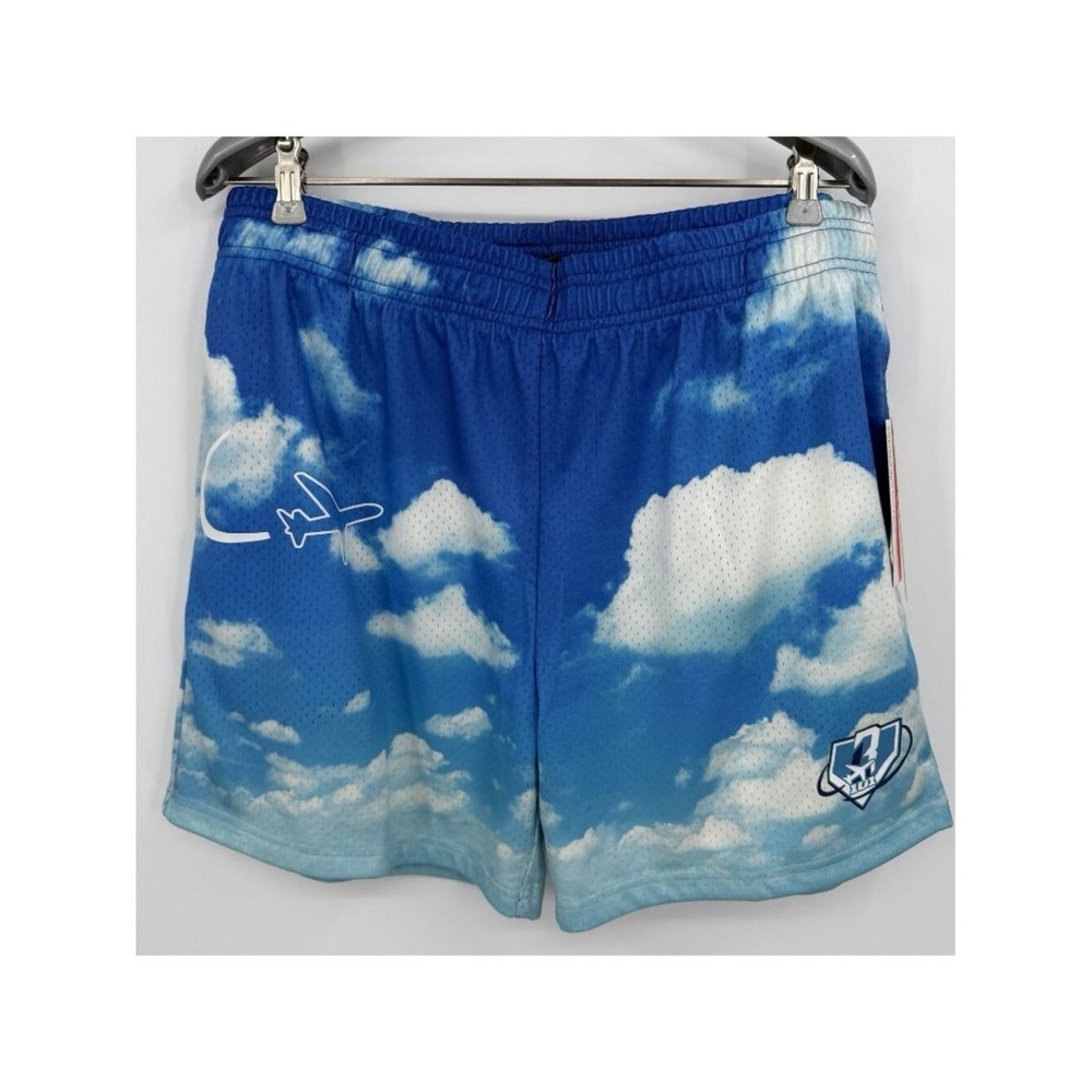 Baseball Lifestyle 101 Mesh Athletic Shorts Size L Men's Blue Sky Dream Chaser